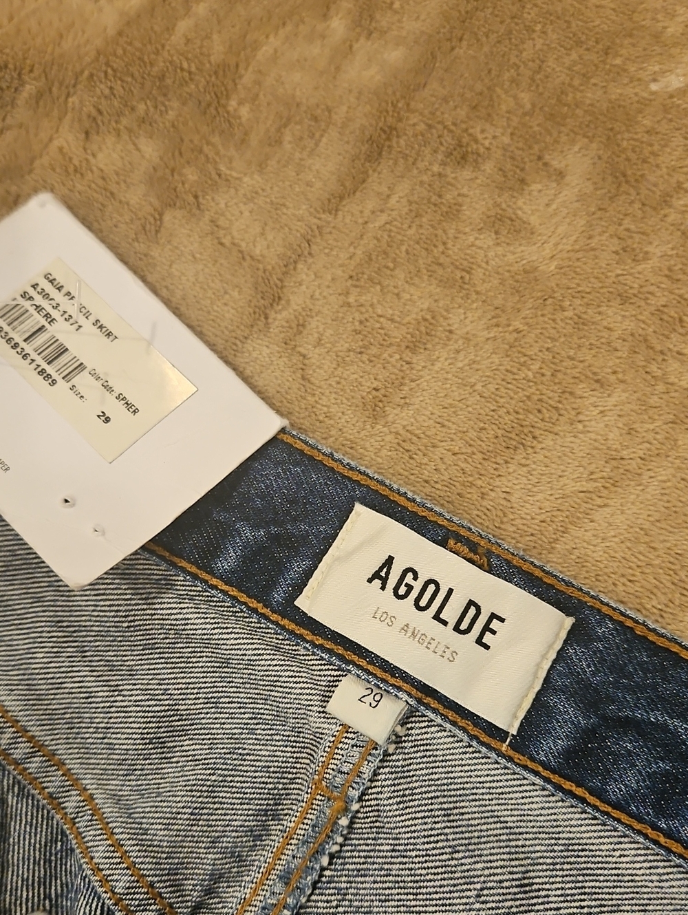 AGOLDE Gaia Denim Midi Skirt with Front Slit - Picture 5 of 12